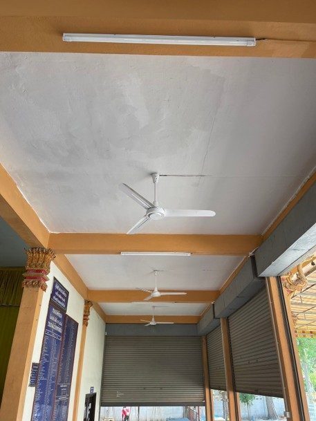 Pavilion ceiling after repair